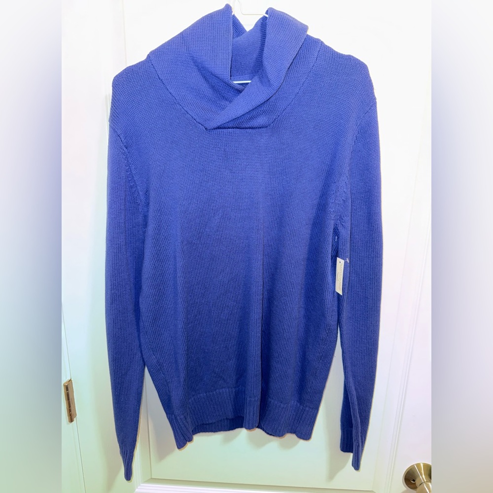 Goodthreads Men's Soft Cotton Shawl Sweater in Blue - Size S